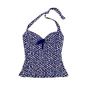 Boden Tankini Top Women’s Size 8 Halter Bow‎ Front Patterned Swim